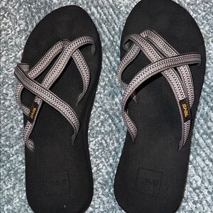 Teva Black Sandals with Gray Woven Straps